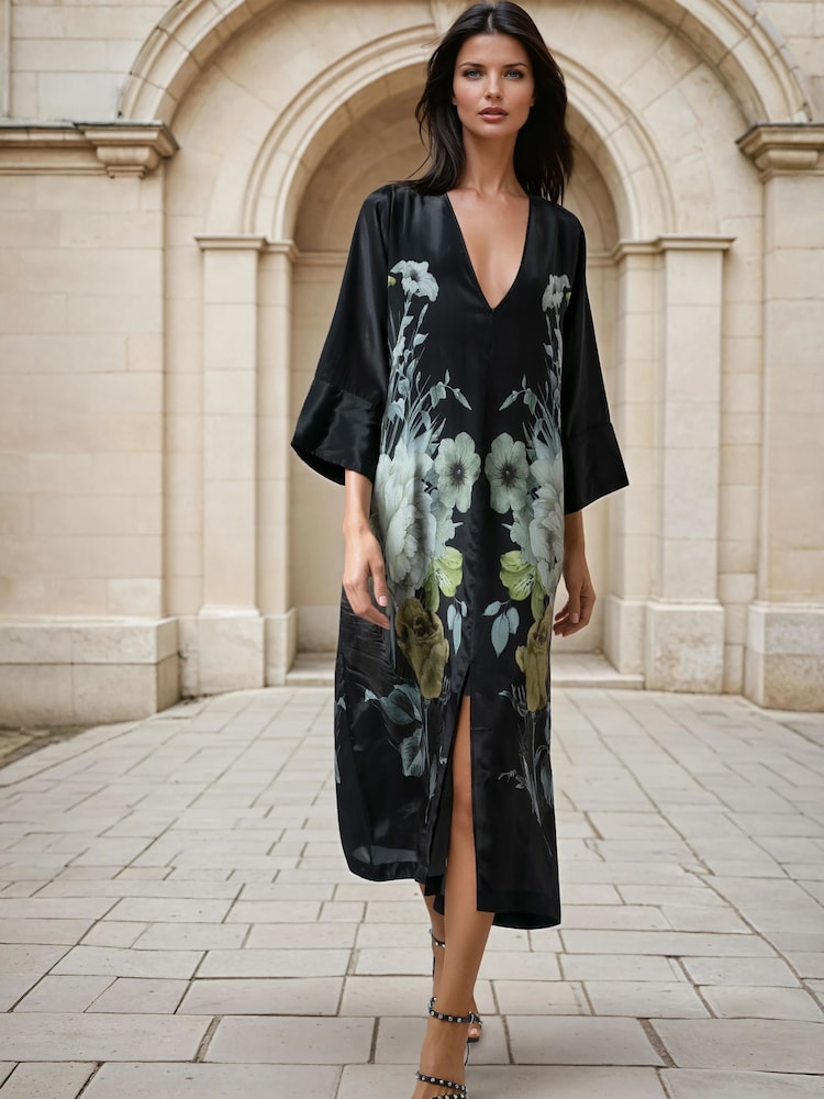 kaftan style midi dress Ckm02/kaftan Midi Dress ,maxi Dress,vacation ,evening Dress,loose Fit,elegant,cocktail Dress