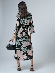 Religion Black Ashes Fioana Kaftan Midi Maxi Tunic Occasion Dress With All Over Floral Print - Image 5 of 8