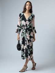 Religion Black Ashes Fioana Kaftan Midi Maxi Tunic Occasion Dress With All Over Floral Print - Image 7 of 8