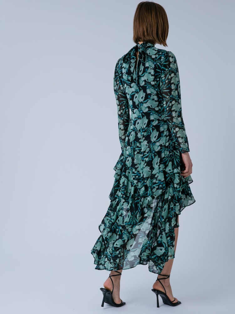 Buy Religion Green Cressida High Low Occasion Maxi Dress Floral Print and Ruffles Skirt from the Next UK online shop Buy Religion Green Cressida High Low Occasion Maxi Dress Floral Print and Ruffles Skirt from the Next UK online shop