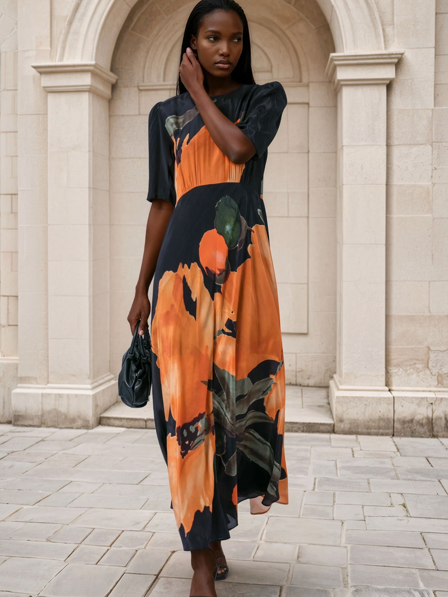 Buy Religion Orange Sienna Maxi Occasion Tea Dress With Cute