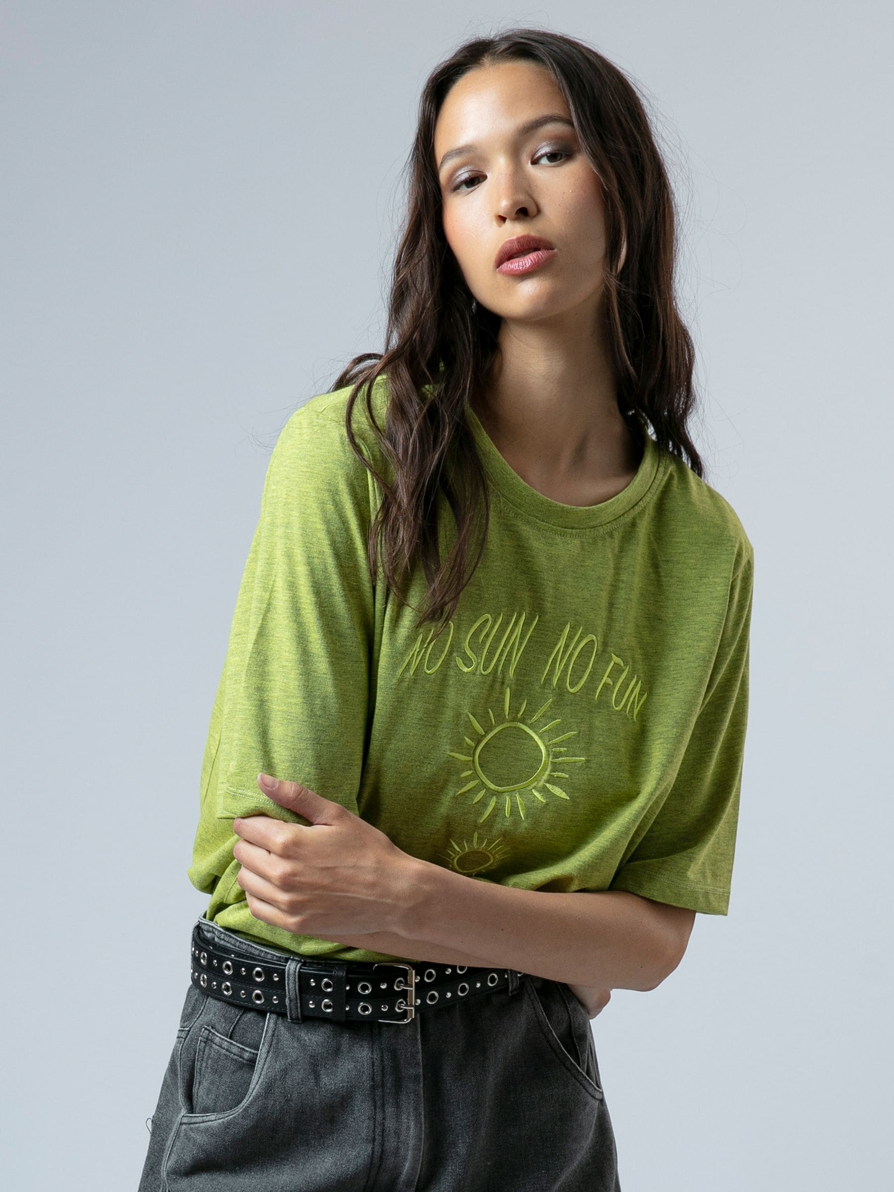 Optstuff オプトDrawstring-T-shirt l ennoy Buy Religion Lime Green Boxy T-Shirt In Overdyed Lime With No Sun