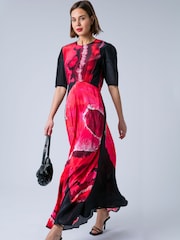 Religion Red Sienna Maxi Occasion Tea Dress With Cute Sleeves - Image 1 of 8