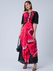Religion Red Sienna Maxi Occasion Tea Dress With Cute Sleeves - Image 3 of 8