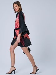 Religion Pink Tunic Shirt Dress With Kimono Sleeves in Bright Floral Print - Image 5 of 7