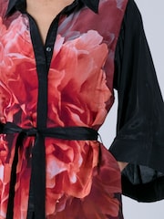 Religion Pink Tunic Shirt Dress With Kimono Sleeves in Bright Floral Print - Image 6 of 7