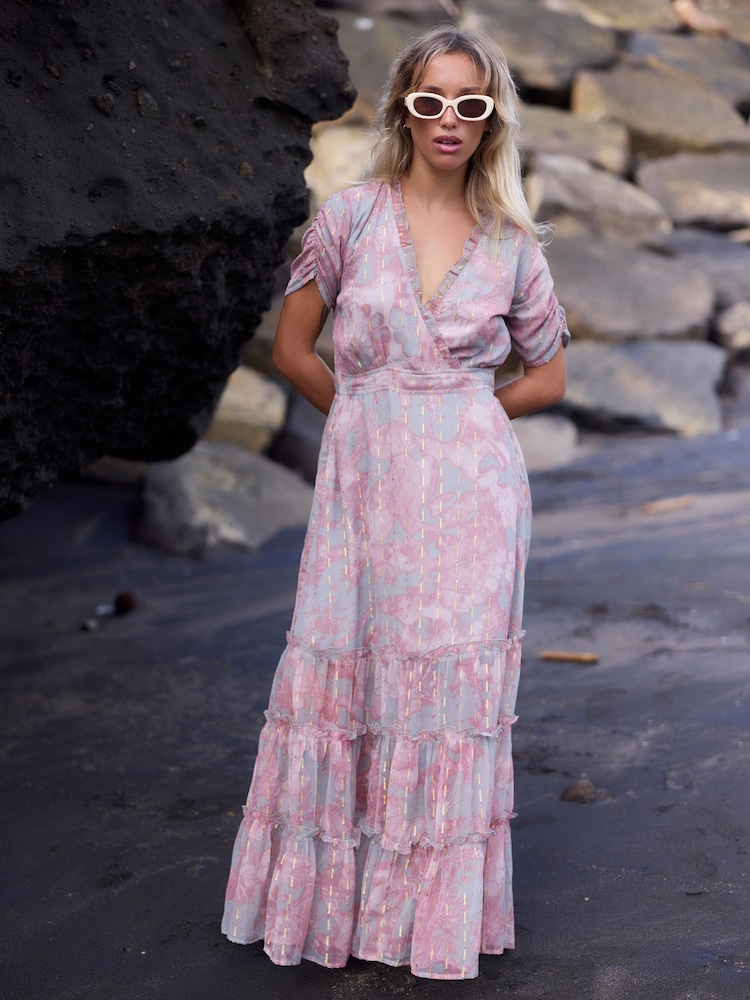 Buy Religion Pink Romantic Yet Relaxed, The Jessie Maxi Dress Is Crafted In  A Shimmering Jacquard from Next Oman