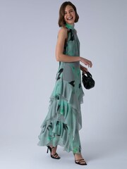 Religion Green Taylor Maxi Dress With Full Ruffle Skirt - Image 3 of 8