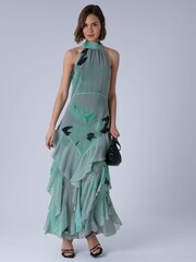 Religion Green Taylor Maxi Dress With Full Ruffle Skirt - Image 4 of 8