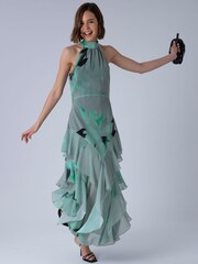 Religion Green Taylor Maxi Dress With Full Ruffle Skirt - Image 5 of 8