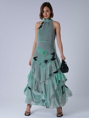 Religion Green Taylor Maxi Dress With Full Ruffle Skirt - Image 7 of 8