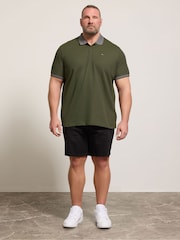 BadRhino Big & Tall Green Two Tone Waffle Polo Shirt - Image 2 of 6