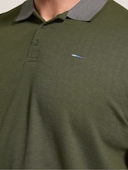 BadRhino Big & Tall Green Two Tone Waffle Polo Shirt - Image 4 of 6