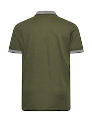 BadRhino Big & Tall Green Two Tone Waffle Polo Shirt - Image 6 of 6