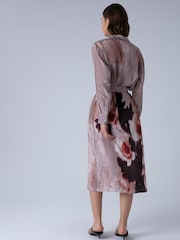 Religion Pink Tory Tunic Beach Shirt Dress Cover Up In Floral Print With Tie Belt - Image 5 of 8