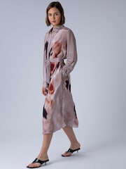 Religion Pink Tory Tunic Beach Shirt Dress Cover Up In Floral Print With Tie Belt - Image 7 of 8