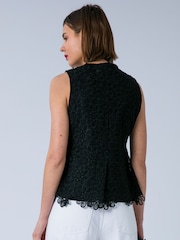 Religion Black Ellie Waistcoat Occasion Top In Intricate Lace - Image 2 of 7