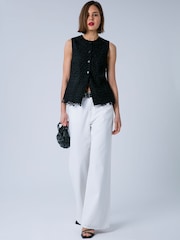 Religion Black Ellie Waistcoat Occasion Top In Intricate Lace - Image 3 of 7