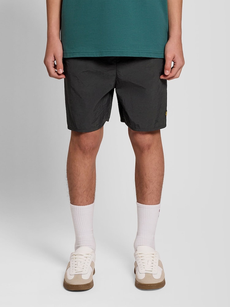 Lyle & Scott Black Plain Swim Shorts - Image 1 of 8