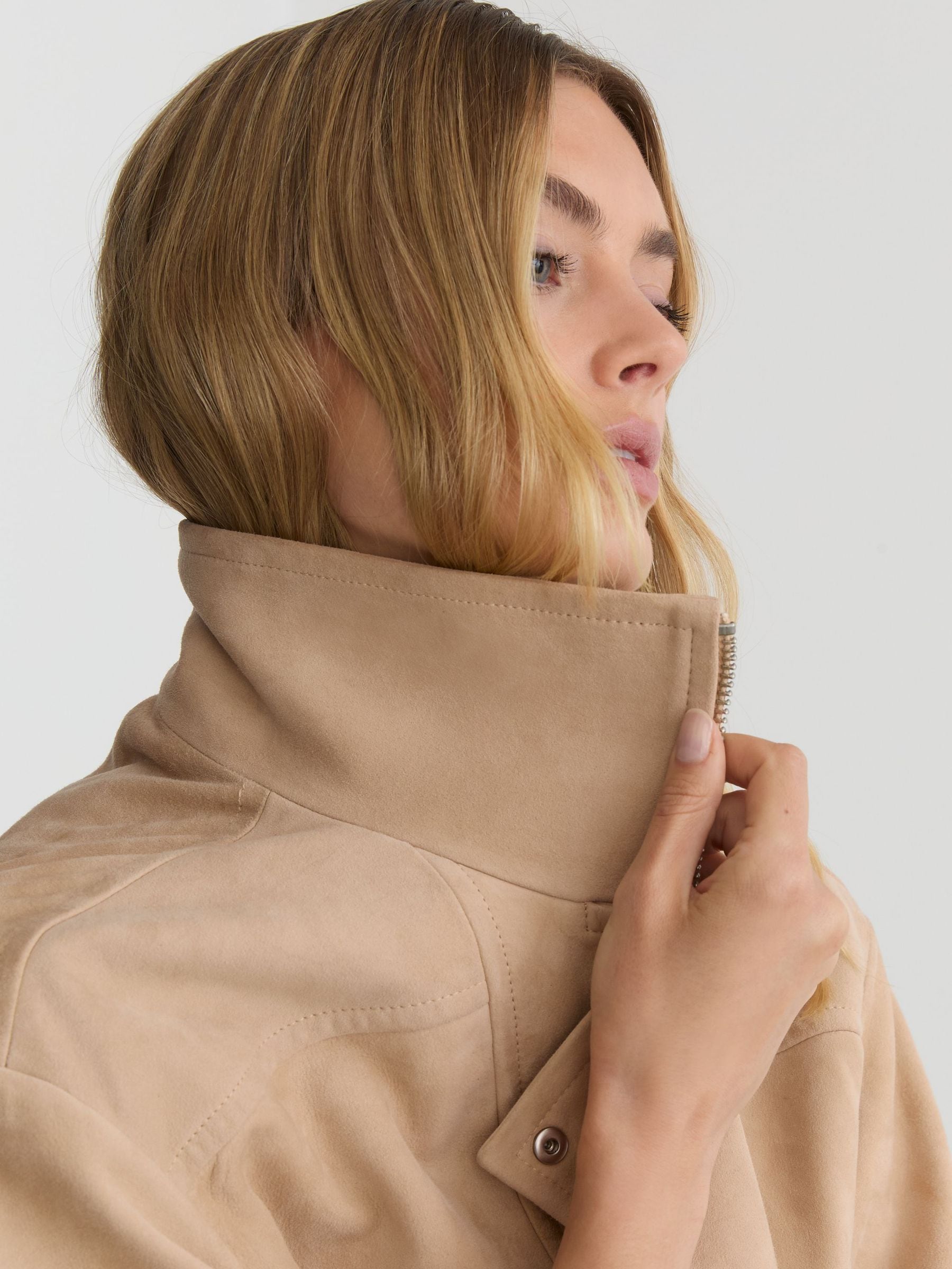 ohotoro hagrid jacket ベージュ Buy Reiss Neutral Petra Suede Oversized Jacket from Next USA