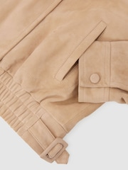 Reiss Neutral Petra Suede Oversized Jacket - Image 7 of 7
