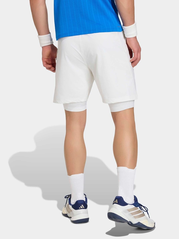 adidas White Shorts & Tight Tennis Shorts Set - Image 2 of 6