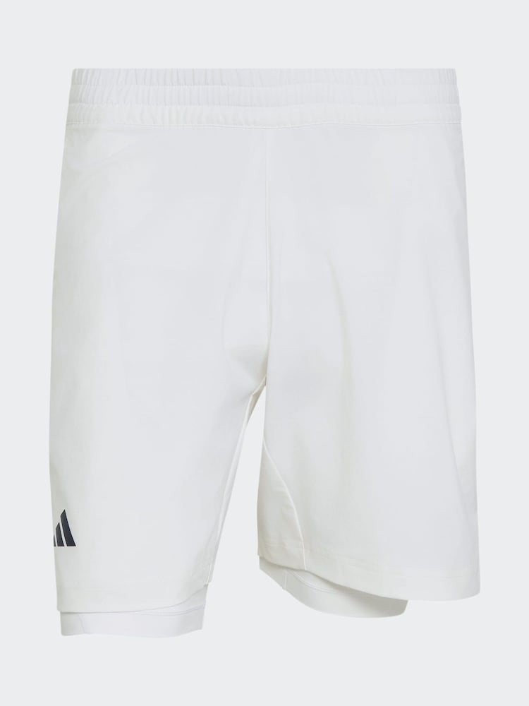 adidas White Shorts & Tight Tennis Shorts Set - Image 6 of 6