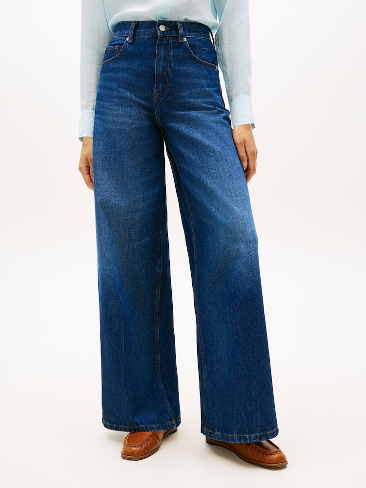 Tommy Hilfiger Blue 70s High Rise Wide Leg Jeans - Image 1 of 5