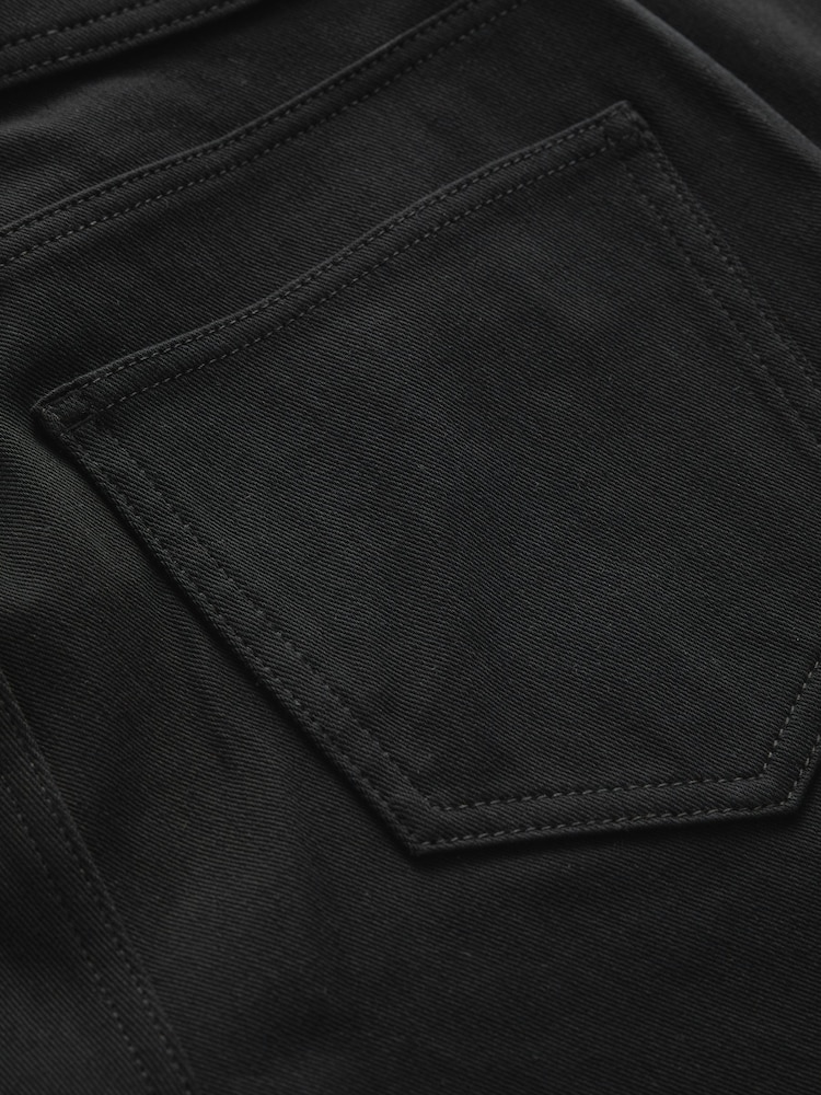 黑色侧条纹 - 平纹牛仔阔腿裤 - 9的图像9} 黑色侧条纹 - 平纹牛仔阔腿裤 - 9的图像9}