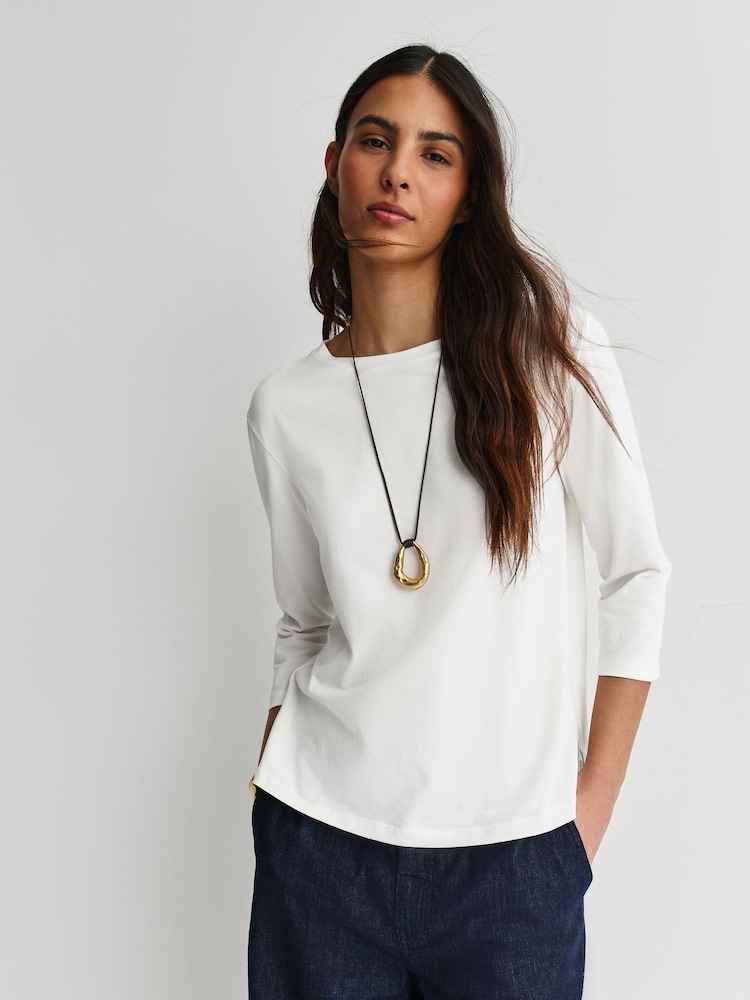 Weekend MaxMara White Multia Mid Sleeve T-shirt - Image 1 of 10 Weekend MaxMara White Multia Mid Sleeve T-shirt - Image 1 of 10