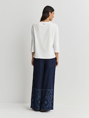 Weekend MaxMara White Multia Mid Sleeve T-shirt - Image 4 of 10