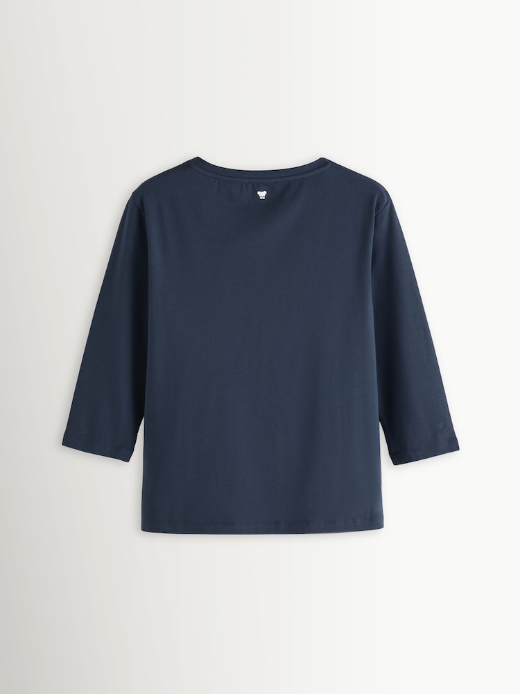 Weekend MaxMara Blue Multia Mid Sleeve T-shirt - Image 2 of 5 Weekend MaxMara Blue Multia Mid Sleeve T-shirt - Image 2 of 5