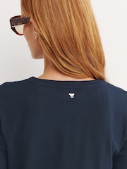 Weekend MaxMara Blue Multia Mid Sleeve T-shirt - Image 6 of 11