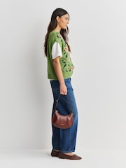 Weekend MaxMara Green Dalamaro Floral Knit Vest - Image 3 of 5