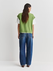 Weekend MaxMara Green Dalamaro Floral Knit Vest - Image 4 of 5