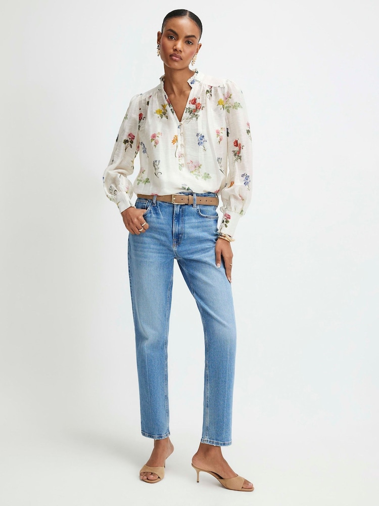 River Island Cream Long Sleeve Floral Blouse - Image 2 of 4