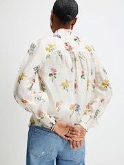 River Island Cream Long Sleeve Floral Blouse - Image 4 of 4