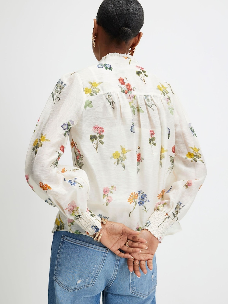 River Island Cream Long Sleeve Floral Blouse - Image 4 of 4