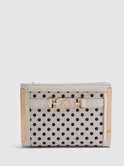 River Island Cream Polka Dot Foldout Purse - Image 1 of 5