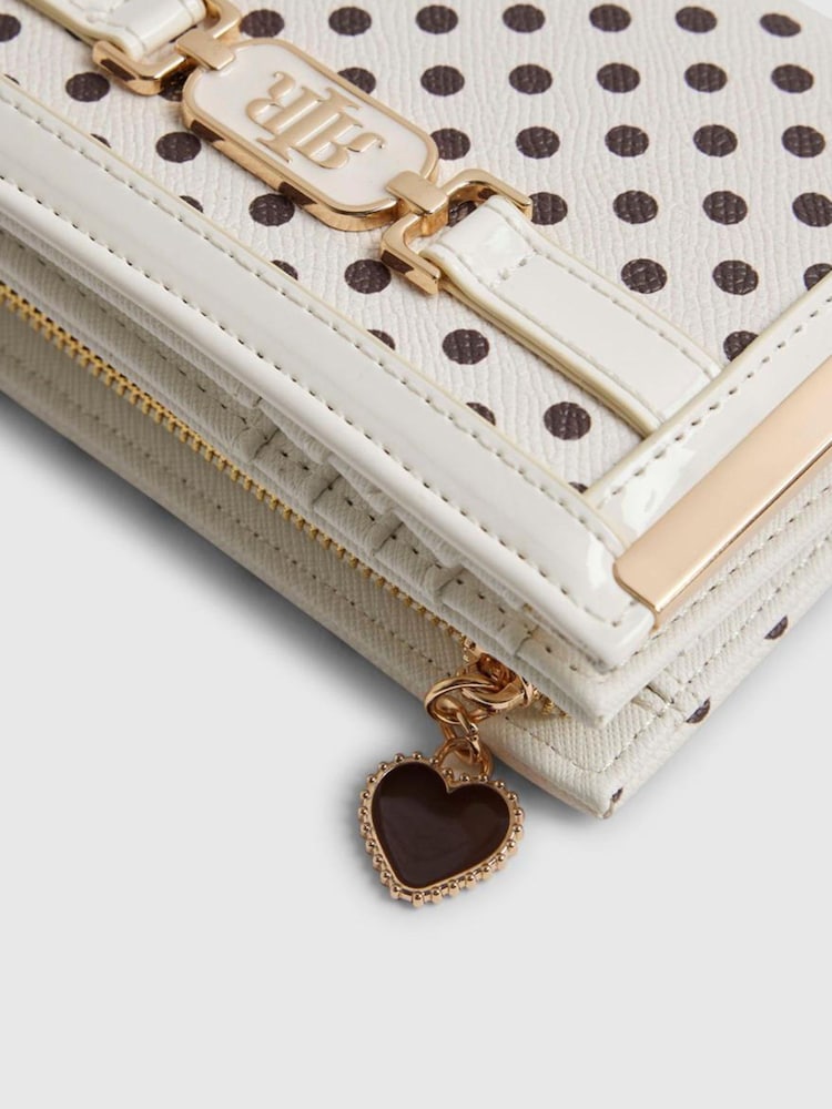 River Island Cream Polka Dot Foldout Purse - Image 5 of 5