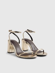 River Island Gold Strappy Block Heeled Sandals - Image 2 of 5