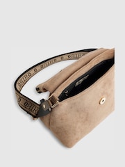 River Island Brown Faux Suede Foldover Messenger Bag - Image 5 of 6