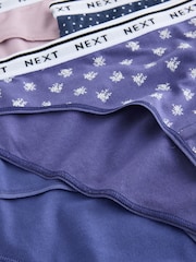 Blue Ditsy Brazilian Cotton Logo Knickers 4 Pack - Image 10 of 10