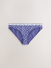 Blue Ditsy Brazilian Cotton Logo Knickers 4 Pack - Image 5 of 10