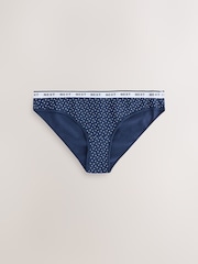Blue Ditsy Brazilian Cotton Logo Knickers 4 Pack - Image 7 of 10