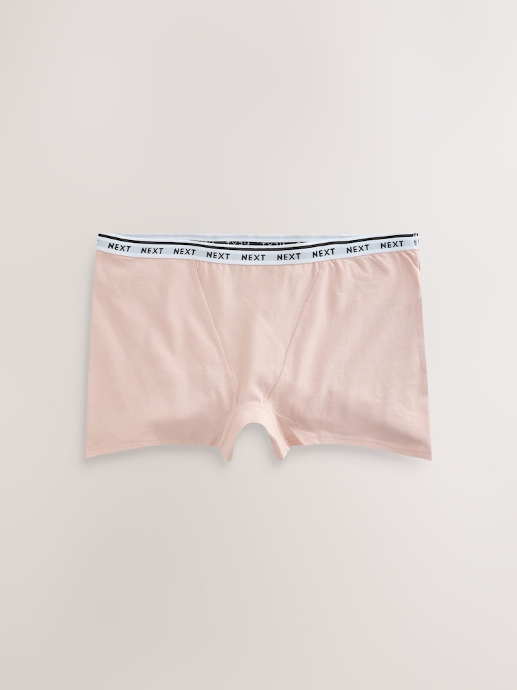 Black/White/Pastel Rose Nude Boyshort Cotton Logo Knickers 7 Pack - Image 2 of 6 Black/White/Pastel Rose Nude Boyshort Cotton Logo Knickers 7 Pack - Image 2 of 6