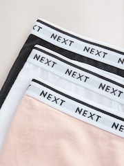 Black/White/Pastel Rose Nude Boyshort Cotton Logo Knickers 7 Pack - Image 5 of 6