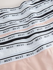 Black/White/Pastel Rose Nude Boyshort Cotton Logo Knickers 7 Pack - Image 6 of 6