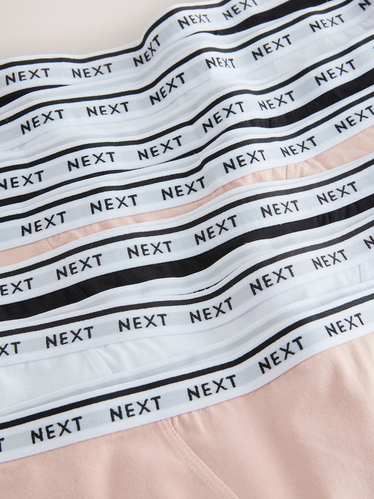 Black/White/Pastel Rose Nude Boyshort Cotton Logo Knickers 7 Pack - Image 6 of 6 Black/White/Pastel Rose Nude Boyshort Cotton Logo Knickers 7 Pack - Image 6 of 6
