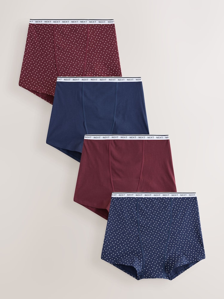 Black/Berry Spot - Matibay na Daloy na Cotton Period na Pantalon 4 Pakete - Larawan 1 ng 10